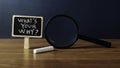 What's Your Why: Finding Purpose, Business Motivation, Self-Discovery, Strategic Goal Setting, and Core Reason Royalty Free Stock Photo