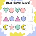 What shape comes next. Activity page for kids