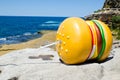 ` What a Tasty Looking Burger ` is a sculptural artwork by James Dive at the Sculpture by the Sea annual events free to the public