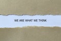 we are what we think on white paper Royalty Free Stock Photo