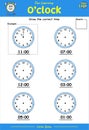 What is the time Worksheet with title part one Royalty Free Stock Photo