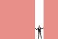 What to do when life starts closing in on you. a businessman caged in against a pink background. Royalty Free Stock Photo