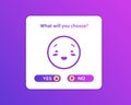 What will you choose. Quick wits test with smiling emoticon test exam with yes or no answer choice.