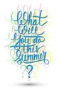 What will you do this summer? Lettering sign.