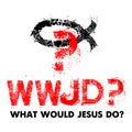 What Would Jesus Do. Christian illustration Royalty Free Stock Photo