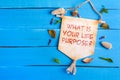 What is your life purpose text on Paper Scroll Royalty Free Stock Photo