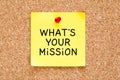 What is Your Mission Sticky Note Royalty Free Stock Photo