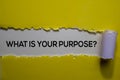 What Is Your Purpose? Text written in torn paper Royalty Free Stock Photo