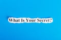 What Is Your Secret text on paper. Word What Is Your Secret on torn paper. Concept Image Royalty Free Stock Photo