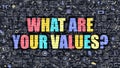 What are Your Values in Multicolor. Doodle Design.