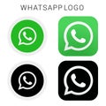 WhataApp icon logo with black & white and vector file