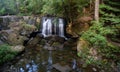 Whatcom creek and bridge at whatcom Falls park in Bellingham Washington