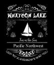 Whatcom Lake Washington graphic Royalty Free Stock Photo