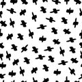 Whate and black seamless pattern with free hand drowing cross. Monochrom vector background.