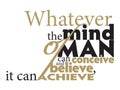 Typography Quotes of Napoleon Hill about mind of man: Royalty Free Stock Photo