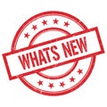 WHATS NEW Text Written On Red Vintage Round Stamp
