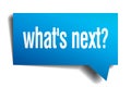 Whats next blue paper speech bubble Royalty Free Stock Photo