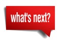 whats next red 3d paper speech bubble Royalty Free Stock Photo