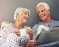 Whats the plans for today Stay at home. a senior couple lying in bed. Royalty Free Stock Photo