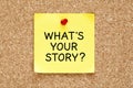 Whats Your Story Sticky Note Royalty Free Stock Photo