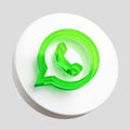 Whatsapp Acrylic Glass Icon Isolated Logo 3D Render