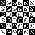 Collection of Whatsapp icon black and white Royalty Free Stock Photo