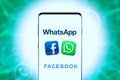 WhatsApp from Facebook, popular social networks Royalty Free Stock Photo