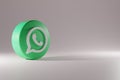 WhatsApp icon isolated. 3D Illustration. WhatsApp is an online social media network. Social media messaging app Royalty Free Stock Photo