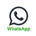 WhatsApp icon logo element sign in black vector mobile app on white background