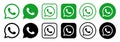 WhatsApp icon logo green and black vector Royalty Free Stock Photo