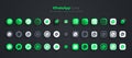 WhatsApp Icons Set Modern 3D And Flat In Different Variations