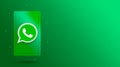 Whatsapp logo icon on phone screen abstract 3d rendering