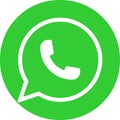 WhatsApp logo messenger icon. Realistic social media logotype. whats app button on transparent background