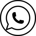 WhatsApp logo messenger icon. Realistic social media logotype. whats app button on transparent background