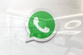 Whatsapp symbol on iphone realistic texture