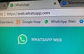 Whatsapp Web URL, with its bookmark and page of this social network for chat