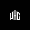 WHC letter logo design on BLACK background. WHC creative initials letter logo concept. WHC letter design Royalty Free Stock Photo