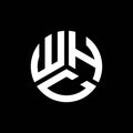 WHC letter logo design on black background. WHC creative initials letter logo concept. WHC letter design Royalty Free Stock Photo