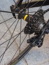 Wheal of racing bicycle with cogset cassete installed