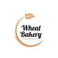 wheat Bakery logo design illustration , best for bread and cakes shop, food beverages store logo