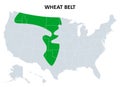 Wheat Belt of the United States, region with wheat as dominant crop, map