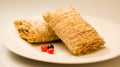 Wheat biscuit breakfast Royalty Free Stock Photo