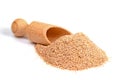 Wheat bran isolated against white background Royalty Free Stock Photo