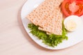 wheat bread crisps on a plate Royalty Free Stock Photo