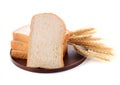 Wheat bread and grains and ears