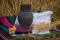 Wheat bread and a jug Royalty Free Stock Photo