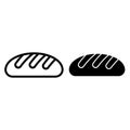 Wheat bread line and glyph icon. Loaf vector illustration isolated on white. Bakery outline style design, designed for