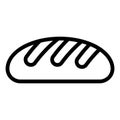 Wheat bread line icon. Loaf vector illustration isolated on white. Bakery outline style design, designed for web and app