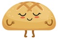 Wheat bread mascot. Cartoon bakery with happy face