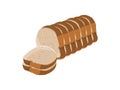 Wheat bread.Sliced bread vector illustration.